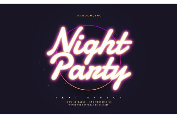 Download Night Party Text Style with Neon Effect - Night Collection