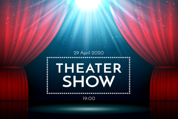 Download Open Red Curtains on Stage Illuminated by Spotlight - Illuminated Collection