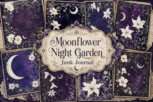 Download Moonflower Night Garden Junk Journal - Night Collection
