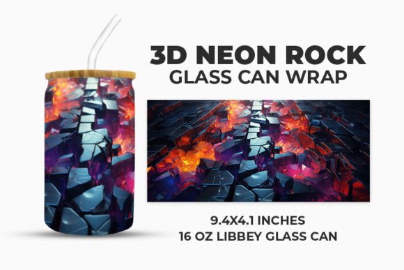 Download 3D Neon Rock Glass Can Wrap - 3d neon Collection