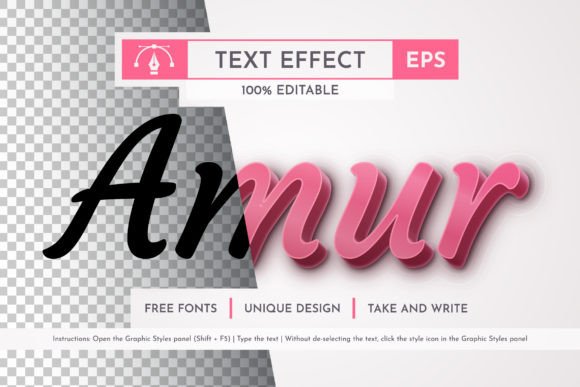 Download Amur Editable Text Effect, Graphic Style - Graphic style Collection