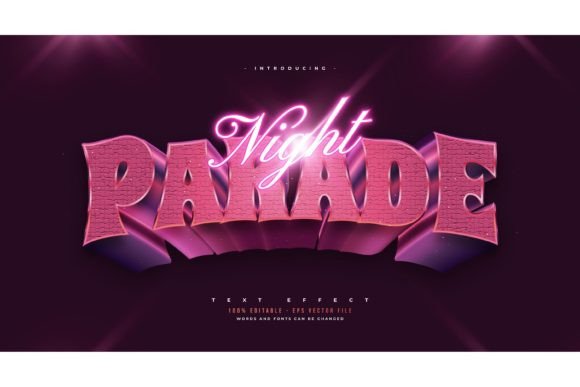 Download Night Parade Text Style with Neon Effect - Night Collection