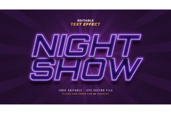 Download Night Show Text Style with Neon Effect - Night Collection