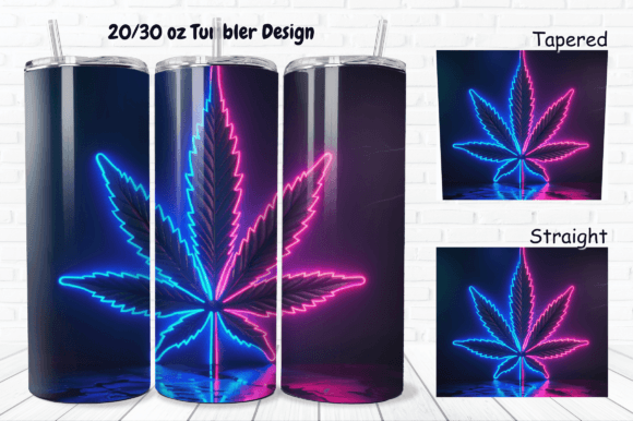 Download 3D Neon Cannabis 20/ 30 Oz Tumbler Wrap - Premium Resources